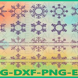 snowflake svg, snowflake monogram svg, christmas snowflake