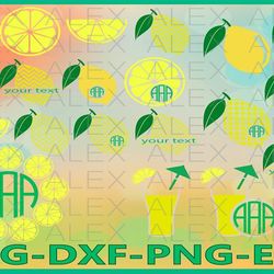 lemon svg, lemon monogram svg, lemon svg files