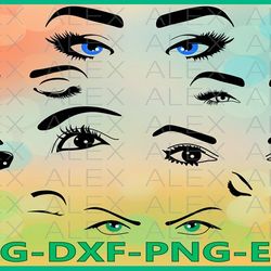eyelashes svg, eyes svg, eyebrow svg, closed eyes