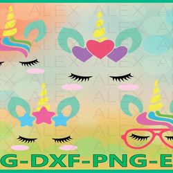 Unicorn Face SVG, Unicorn head Svg, Face Unicorn Files svg