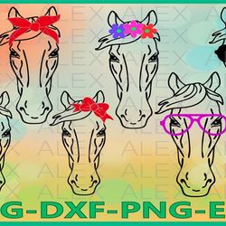 Horse Svg Files, Horse with Bandana svg, Horse face svg