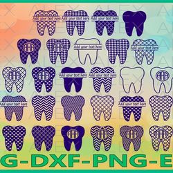 Tooth Monogram Files, Tooth Files, Tooth Svg Files