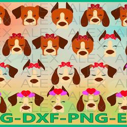 Dogs Face Svg, Animals with a bow, Dogs svg, Eyelashes Svg