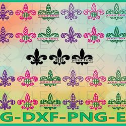 fleur de lis svg, split frame fleur de lis
