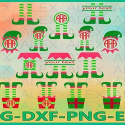 Elf Monogram SVG, Christmas Monogram Frame, Elf png