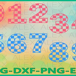 numbers svg files, checkered numbers svg