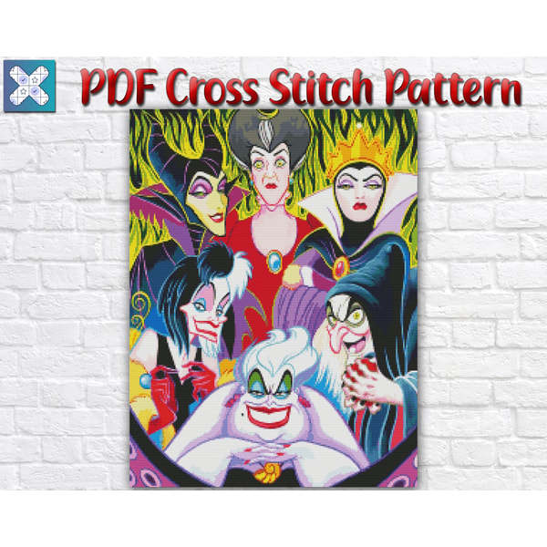 Ahaaaa Pattern Disney Cross Stitch Pattern / Villains Cross Stitch Pattern | Inspire ...
