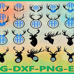 Deer Head Monogram SVG, Deer Monogram Svg, Deer png