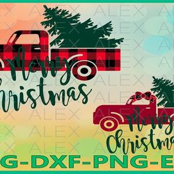 Christmas Truck SVG, Buffalo Plaid Svg, Merry Christmas SVG