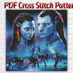 Avatar Cross Stitch Pattern / Pandora Cross Stitch Pattern / James Cameron Cross Stitch Chart / Na'vi Cross Stitch Chart