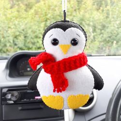Penguin gift, Penguin plush, Car accessories for teens, Rear view mirror accessories, Mom Christmas gift from daughter