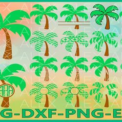 palm svg, palm monogram svg, split frame palm