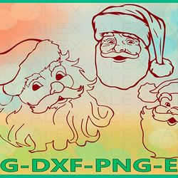 santa claus svg, santa claus clipart, christmas face svg