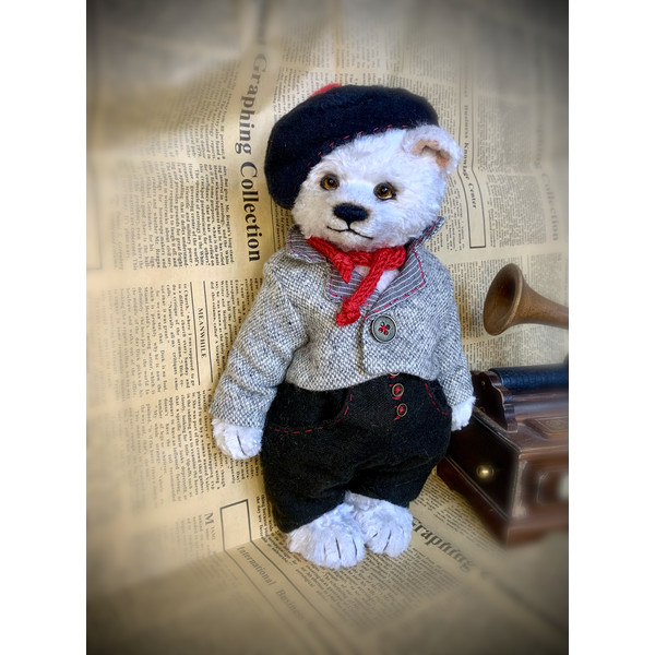 Teddy bear handmade-teddy collection-teddy bear-plush toy-vintage-handmade gif- collection teddy bear-artist toys 2