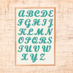 Font Cross stitch pattern Alphabet cross stitch ABC Letters cross stitch Initial Monogram cross stitch Name Customisable