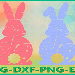 easter bunny svg, bunny grunge svg, distressed easter svg