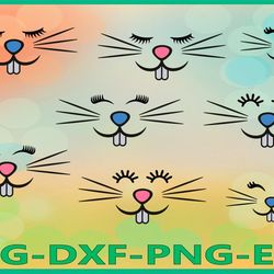 easter bunny svg, bunny face svg, bunny boy girl, rabbits