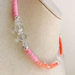 beaded necklace, crystal necklace, pearl necklace, women jewelry, beaded choker
