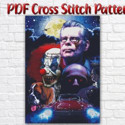 Dancing Clown Cross Stitch Pattern / It Movie Cross Stitch Pattern / Cujo Cross Stitch Pattern / Horror Movie PDF Chart