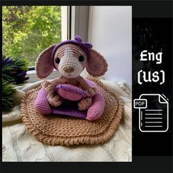 PDF Crochet Amigurumi Pattern "Spaniel in a bed"