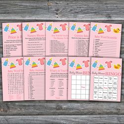 Baby toys baby shower games bundle,Baby toys theme Baby Shower games package,Fun Baby Shower Games,9 Printable Games-316