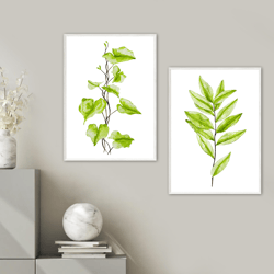 Set of 2 Prints, Wall Art Decor, Plant Home Decoration Wall Art, Bedroom wall decor, Botanical art, Boho Prints