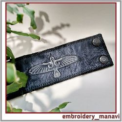 In the hoop bracelet with eagle embroidery design