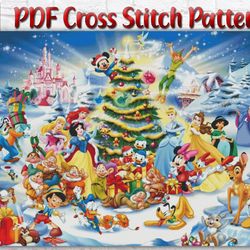 Christmas Cross Stitch Pattern / Disney Cross Stitch Chart / Princess Cross Stitch Pattern / Holiday Cross Stitch Chart