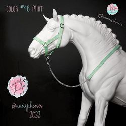 Breyer Halter & chain Lead Rope set 64 colors - LSQ model horse tack - toy accessories - traditional 1:9 custom handmade