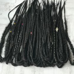 Black Synthetic De Se dreadlocks and braids faux dreads fake dreads, Double or Single dreads extensions, faux locs