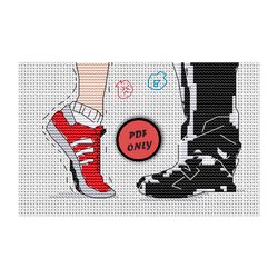 Anime cross stitch pattern embroidery Tiptoes Design Couple PDF