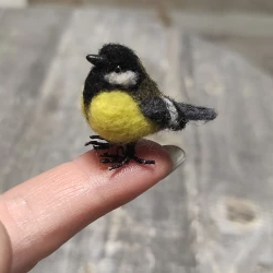 Miniature little bird Chickadee (one inche)