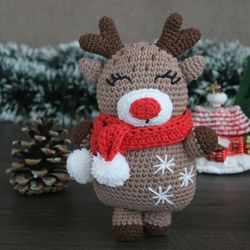 Christmas deer, toy deer, plush deer, New Year's deer, New Year's toy, Christmas decoration, gift for children