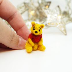 Miniature needle felted Winnie the Pooh