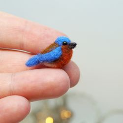 Tiny needle felted bluebird, miniature bird