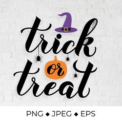 Trick or Treat lettering. Halloween quote SVG cut file