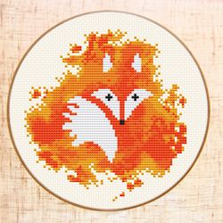 fox cross stitch pattern modern cross stitch pdf baby woodland animals cross stitch watercolor nursery cross stitch