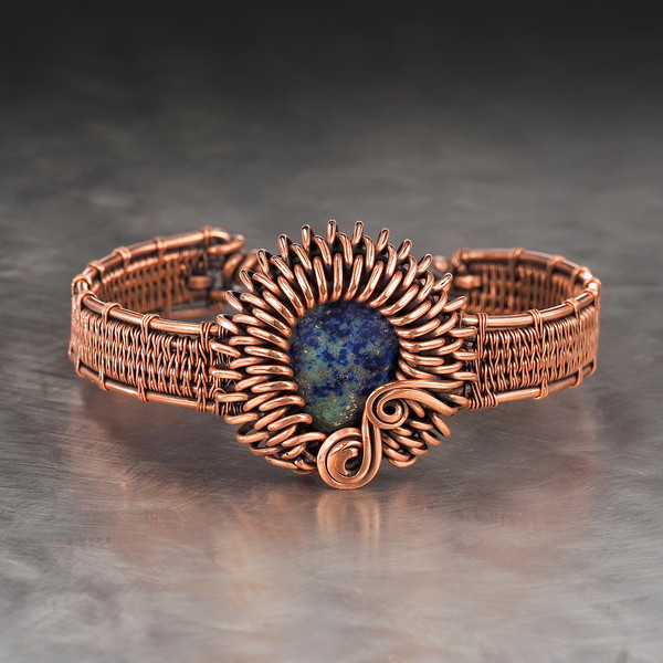 wire-wrapped -bracelet-natural-azurite-malachite-stone-handmade-wirewrapart (4).jpeg