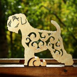 Figurine Soft Coated Wheaten Terrier Statuette statue made of wood