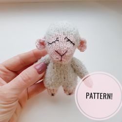 Sheep toy knitting pattern, PDF. Amigurumi pattern