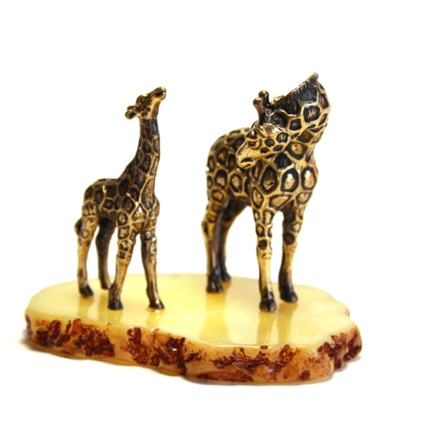 Giraffe   miniature statuette of bronze, a metal figurine