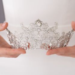 Wedding crown, Crystal  tiara, Bridal tiara crystal, Wedding tiara, Bridal crown, Royal tiara for bride, Luxury diadem,
