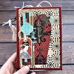 Asian junk journal for sale  Asian girl tiny junk journal handmade Sakura notebook tiny custom journal