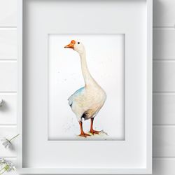 Goose home bird 8x11 inch original painting aquarelle art by Anne Gorywine