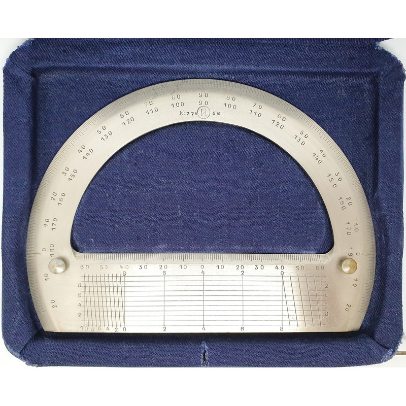1 Vintage USSR Drawing PROTRACTOR Professional Engineering Architect Drafting Accessories 1956.jpg