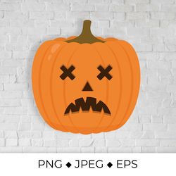 halloween pumpkin with scary face