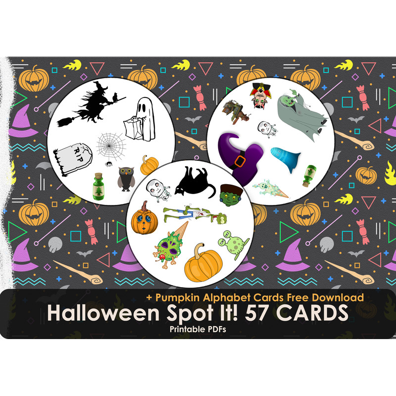 Spot it 57 cards! HALLOWEEN kids games, Matching game, Famil | Inspire Uplift spot-it-57-cards-halloween-kids-games-matching-game-famil-inspire-uplift
