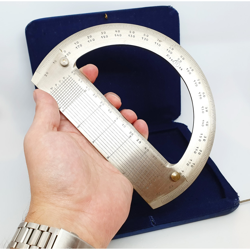 11 Vintage USSR Drawing PROTRACTOR Professional Engineering Architect Drafting Accessories 1956.jpg