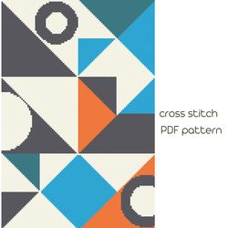 Geometric cross stitch, Geometric cross stitch pattern, Modern cross stich, PDF Pattern /117/