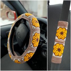Steer Wheel Cover Steering Wheel Cover with Flowers for Women Car Accessories Steering Wheel Cover Car Accessories Boho